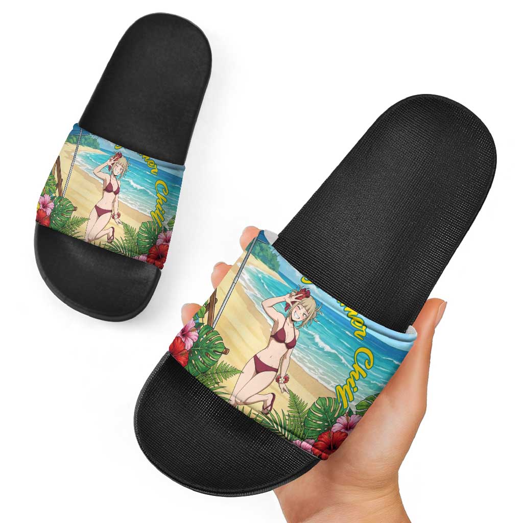 Himiko Toga Summer Chill Slide Sandals Tropical Anime Paradise Art