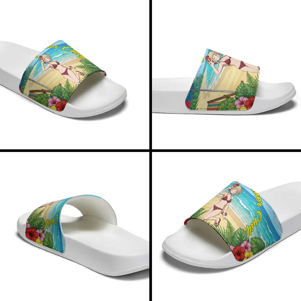 Himiko Toga Summer Chill Slide Sandals Tropical Anime Paradise Art