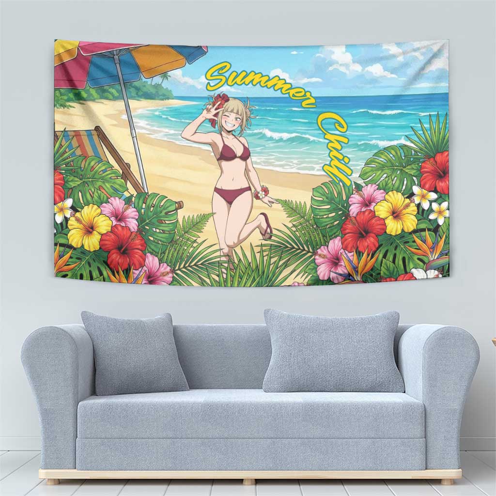 Himiko Toga Summer Chill Tapestry Tropical Anime Paradise Art