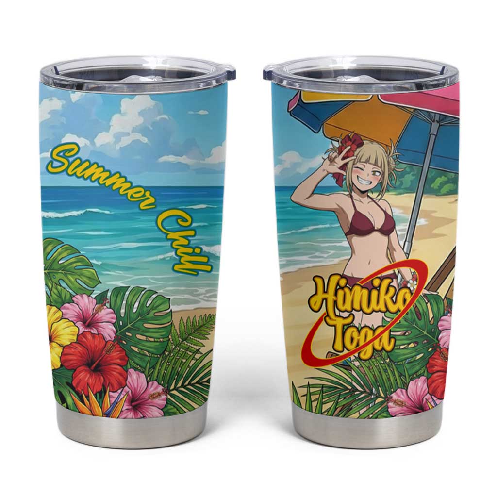 Himiko Toga Summer Chill Tumbler Cup Tropical Anime Paradise Art