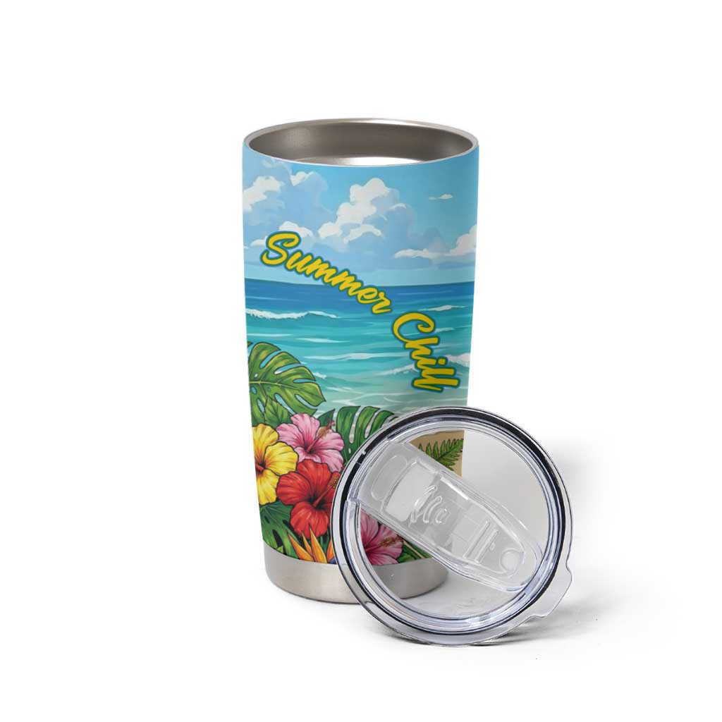 Himiko Toga Summer Chill Tumbler Cup Tropical Anime Paradise Art
