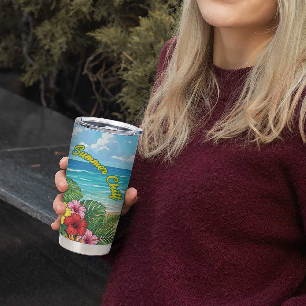 Himiko Toga Summer Chill Tumbler Cup Tropical Anime Paradise Art