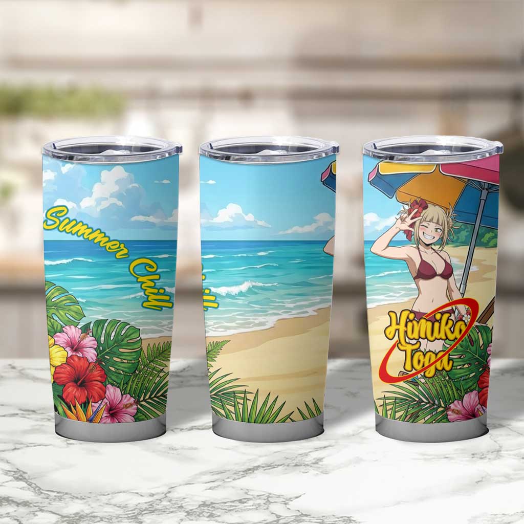 Himiko Toga Summer Chill Tumbler Cup Tropical Anime Paradise Art