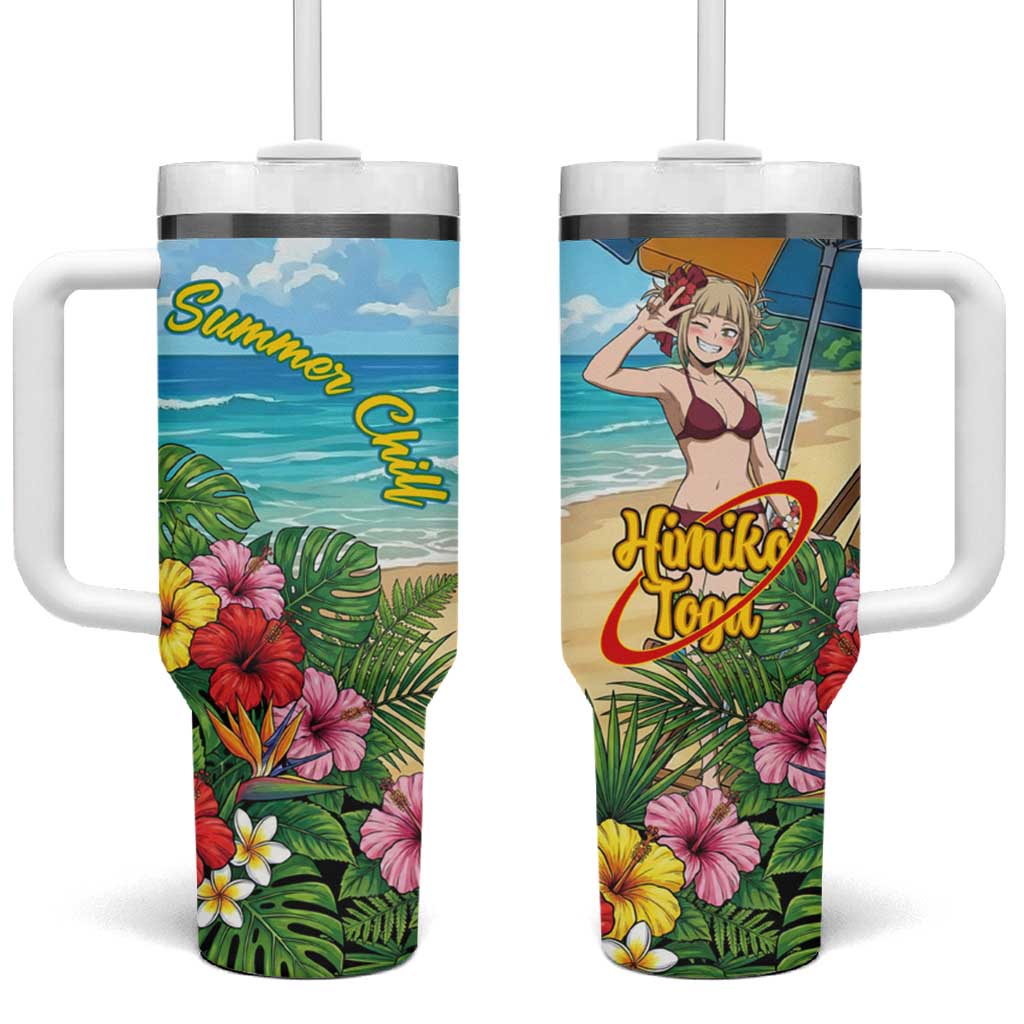 Himiko Toga Summer Chill Tumbler With Handle Tropical Anime Paradise Art