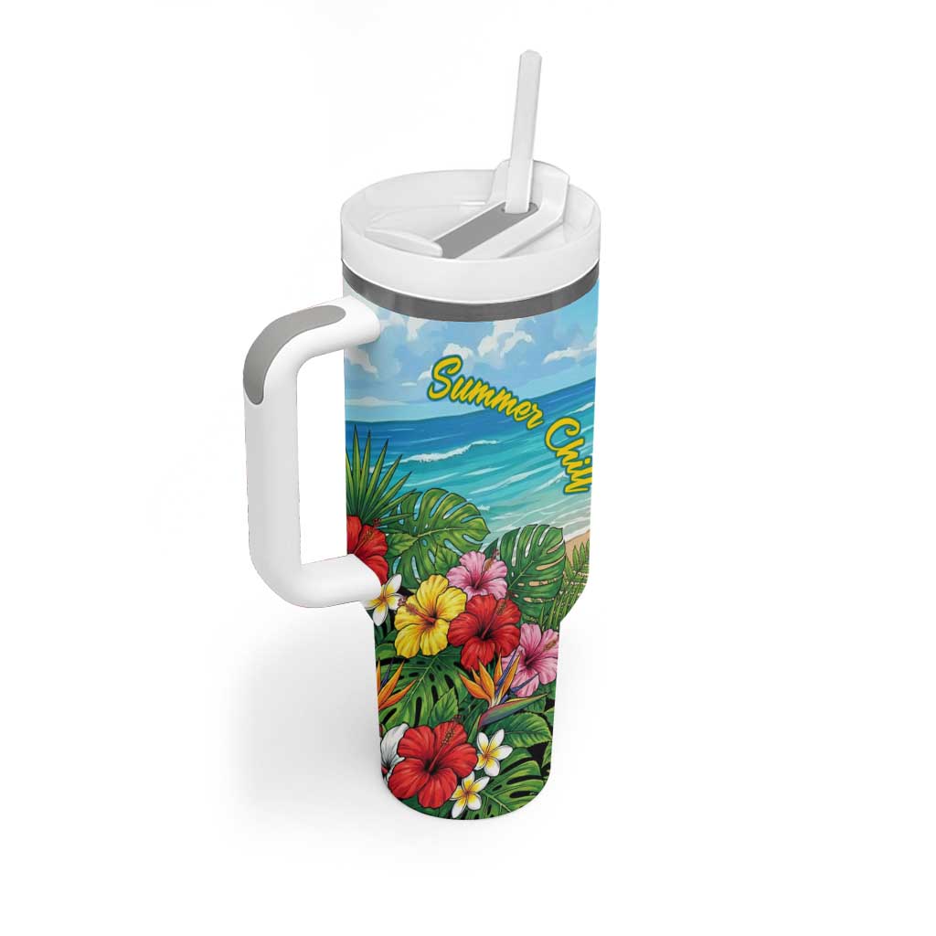 Himiko Toga Summer Chill Tumbler With Handle Tropical Anime Paradise Art