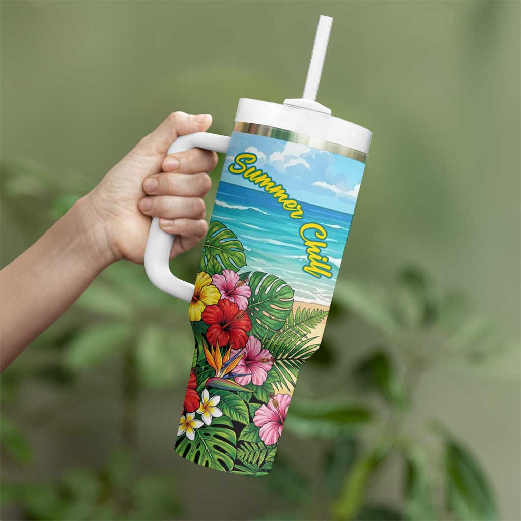 Himiko Toga Summer Chill Tumbler With Handle Tropical Anime Paradise Art