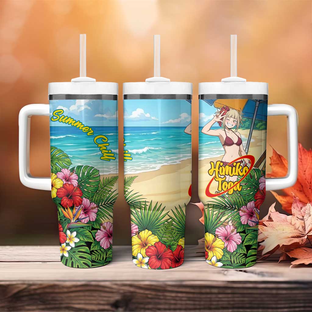 Himiko Toga Summer Chill Tumbler With Handle Tropical Anime Paradise Art