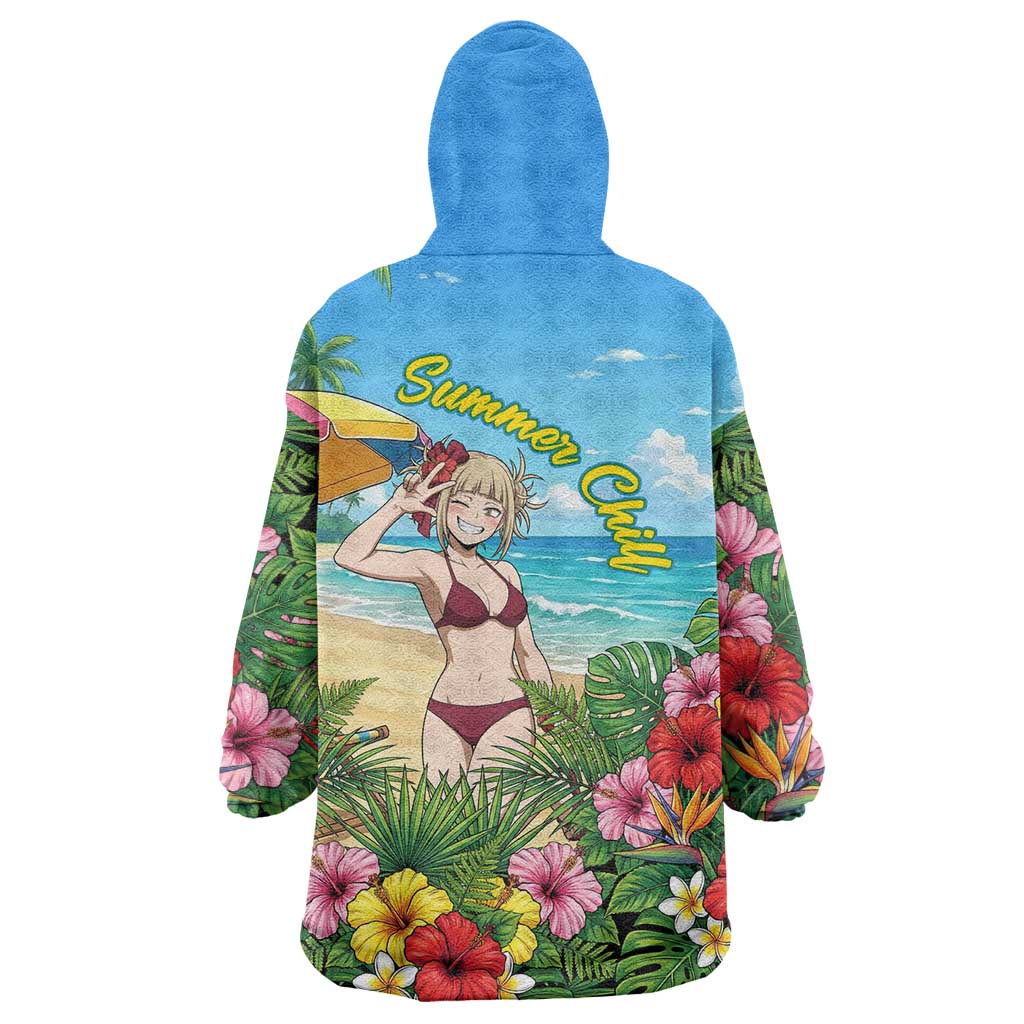 Himiko Toga Summer Chill Wearable Blanket Hoodie Tropical Anime Paradise Art