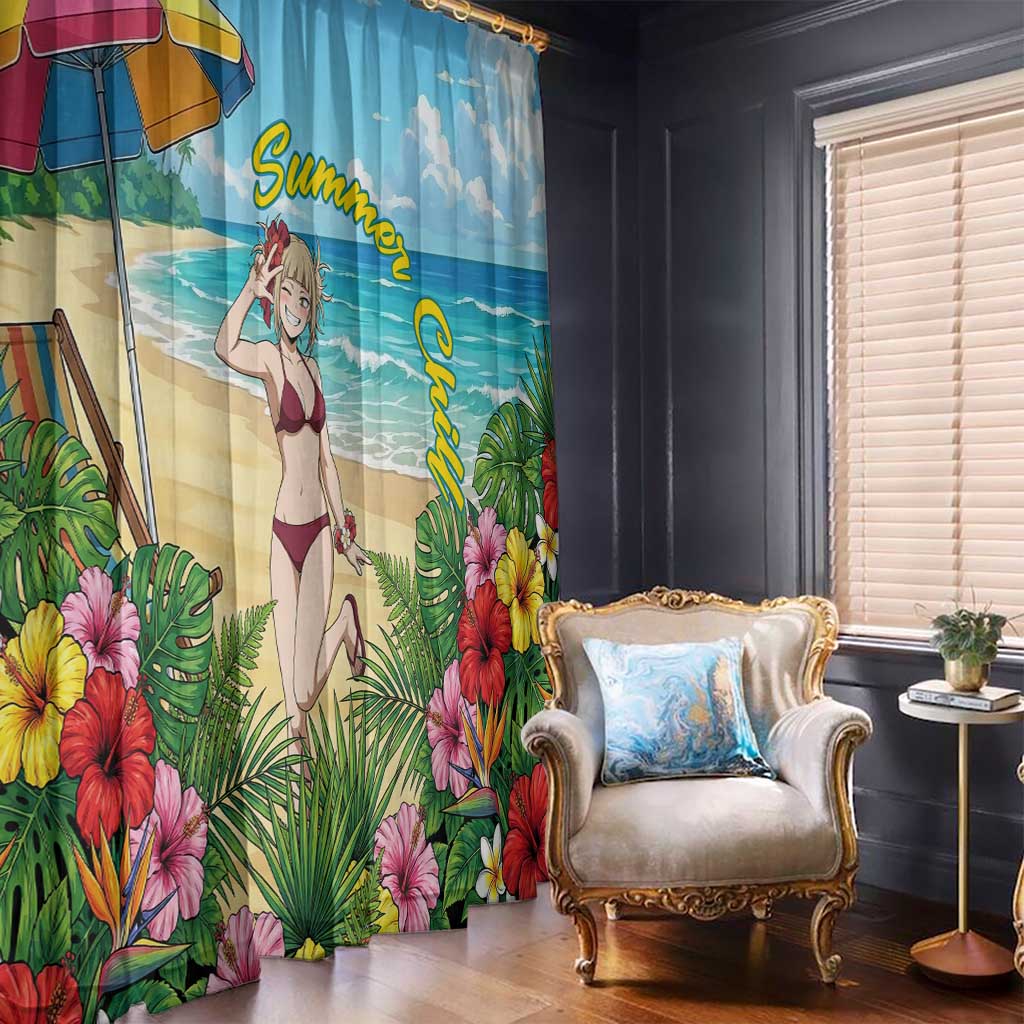 Himiko Toga Summer Chill Window Curtain Tropical Anime Paradise Art