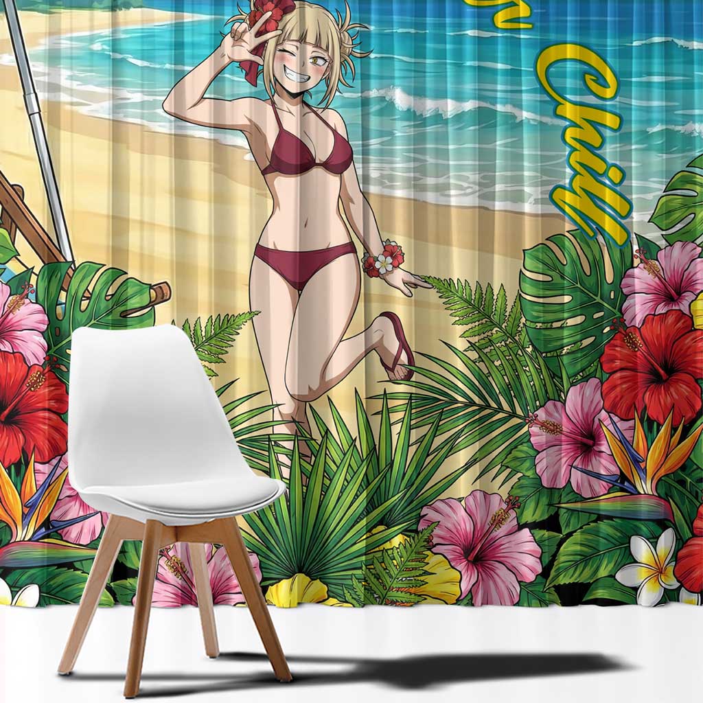 Himiko Toga Summer Chill Window Curtain Tropical Anime Paradise Art