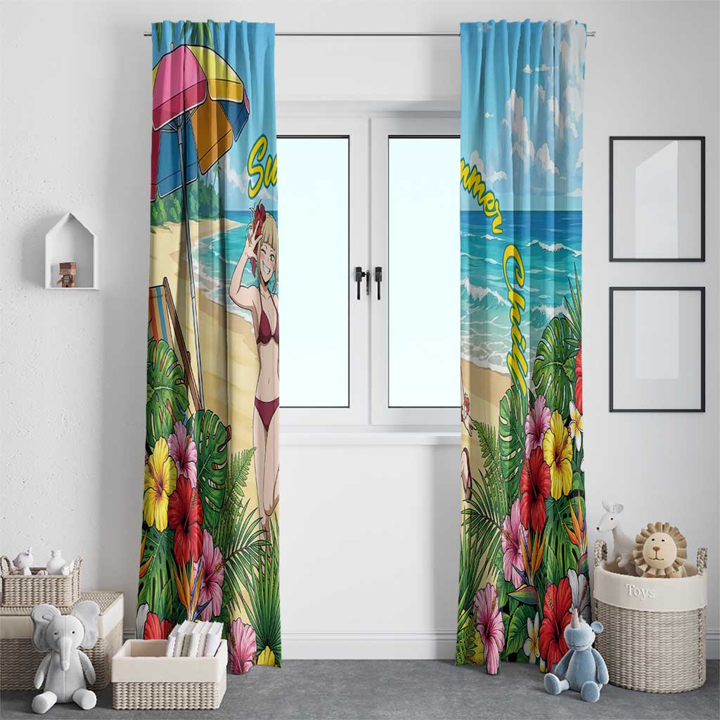 Himiko Toga Summer Chill Window Curtain Tropical Anime Paradise Art