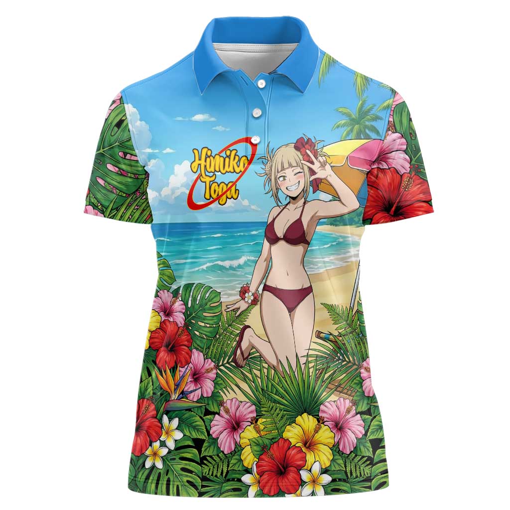 Himiko Toga Summer Chill Women Polo Shirt Tropical Anime Paradise Art