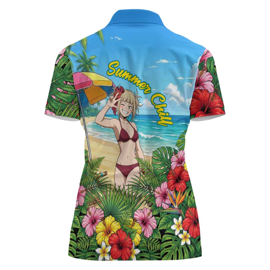 Himiko Toga Summer Chill Women Polo Shirt Tropical Anime Paradise Art