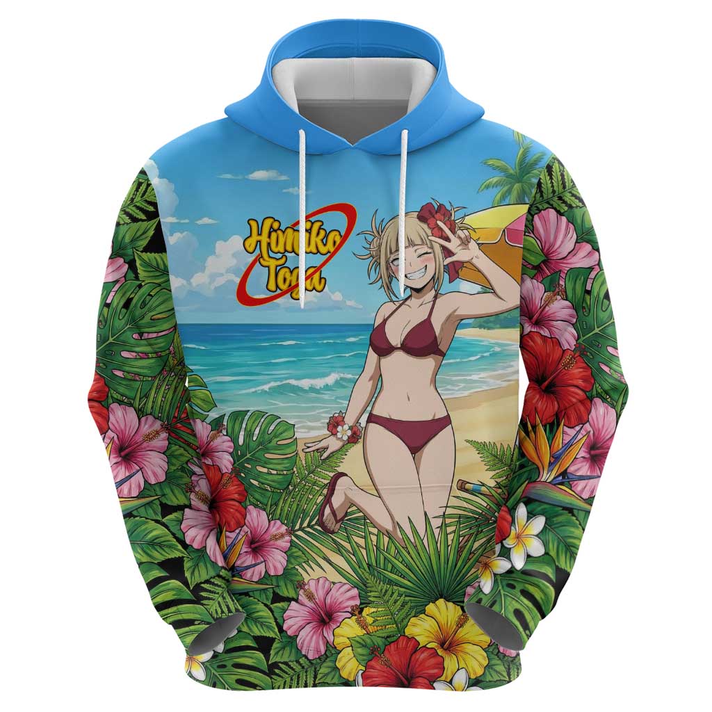 Himiko Toga Summer Chill Zip Hoodie Tropical Anime Paradise Art