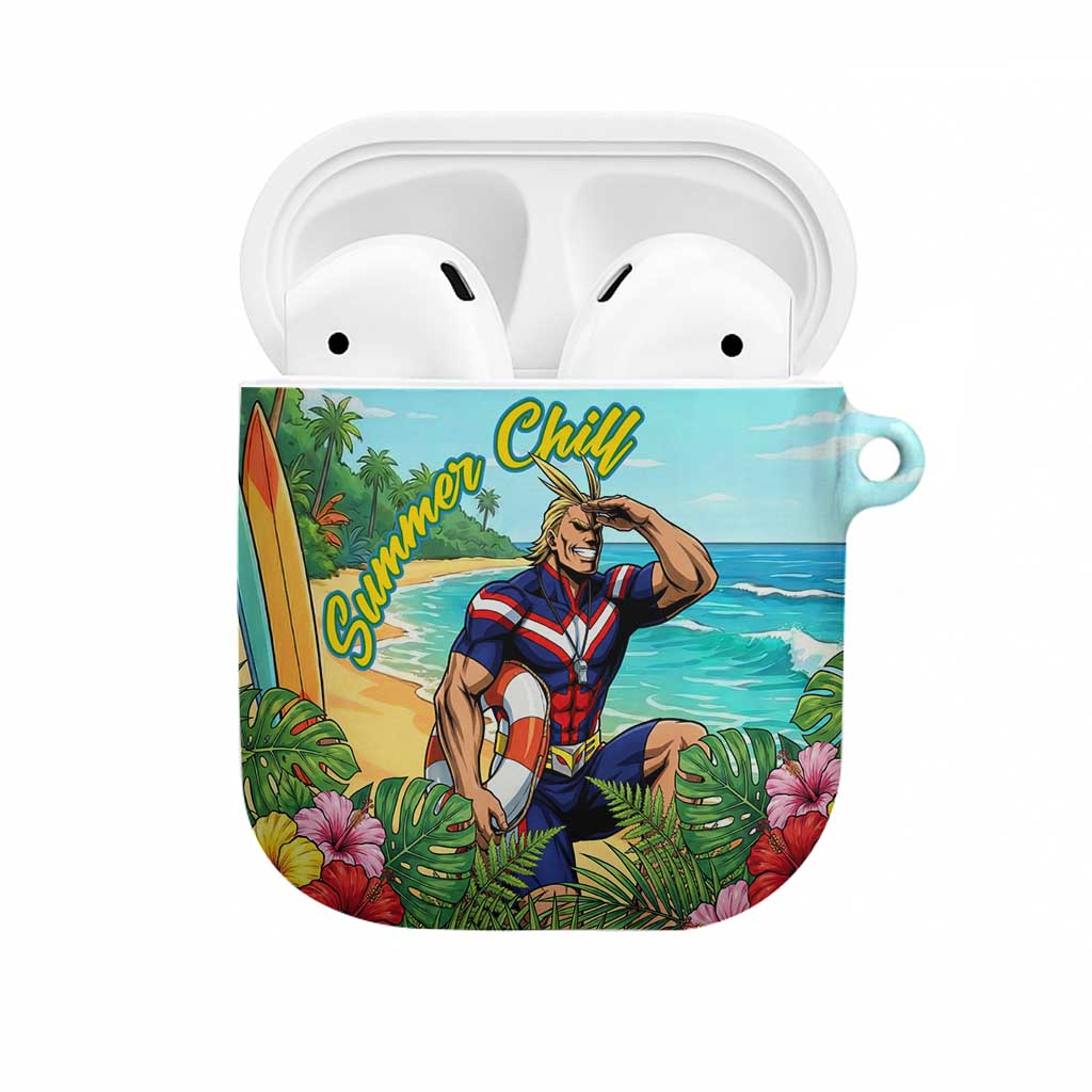 Toshinori Yagi Summer Chill AirPods Case Heroic Tropical Anime Art
