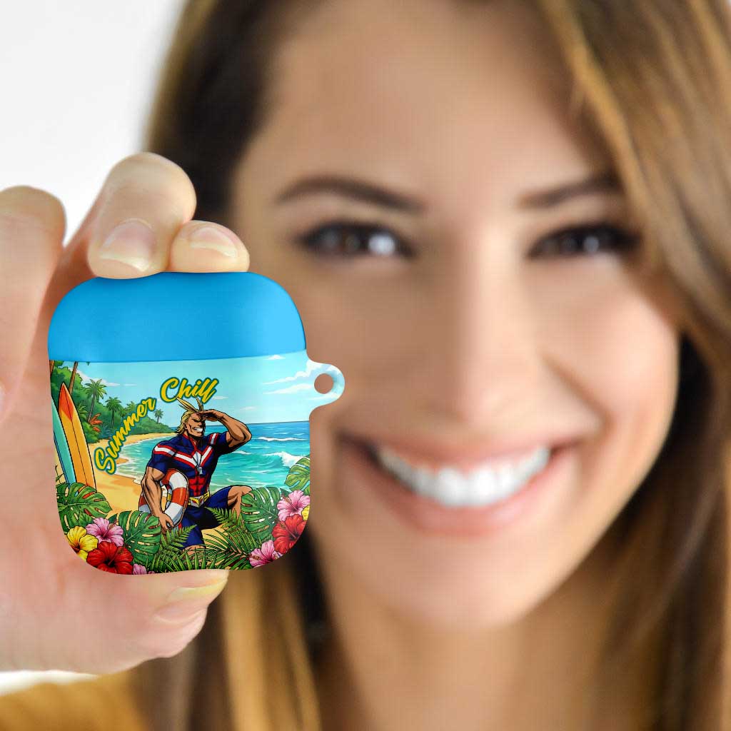 Toshinori Yagi Summer Chill AirPods Case Heroic Tropical Anime Art