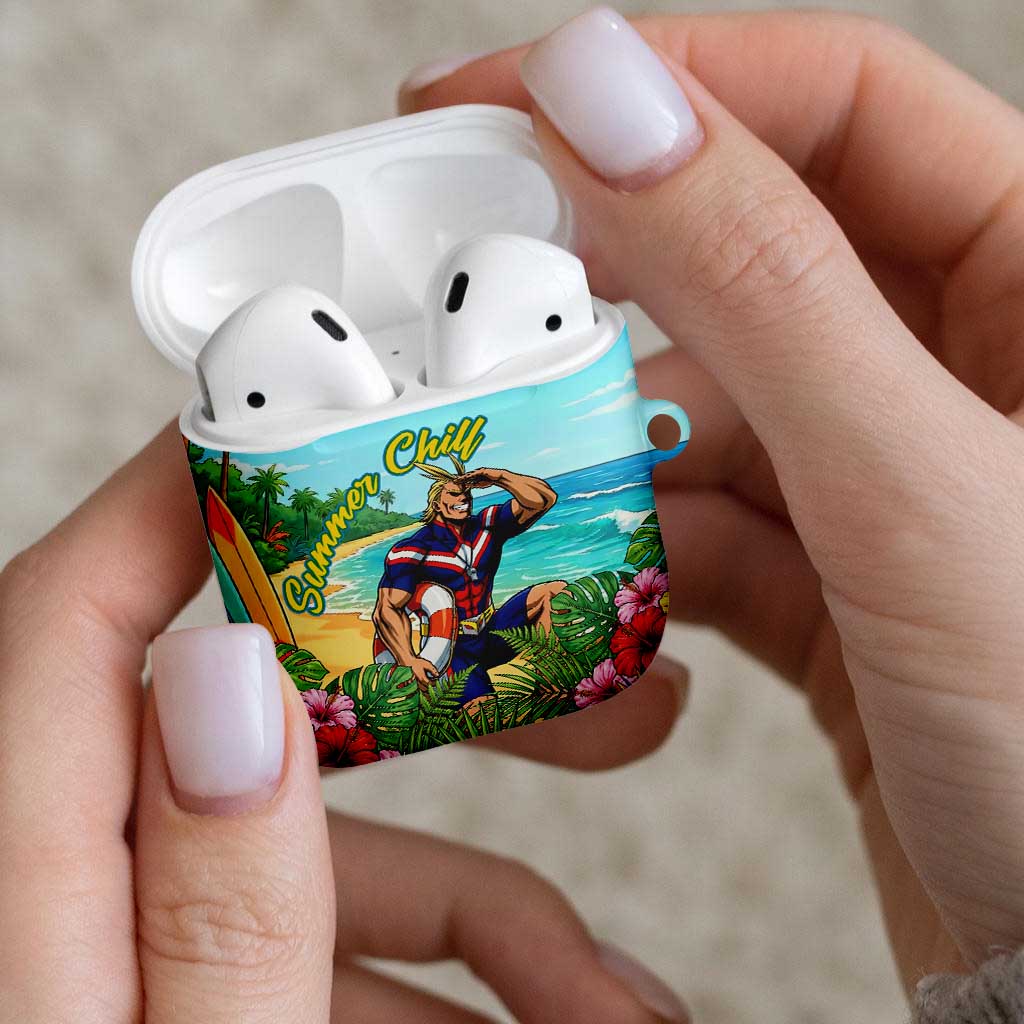 Toshinori Yagi Summer Chill AirPods Case Heroic Tropical Anime Art