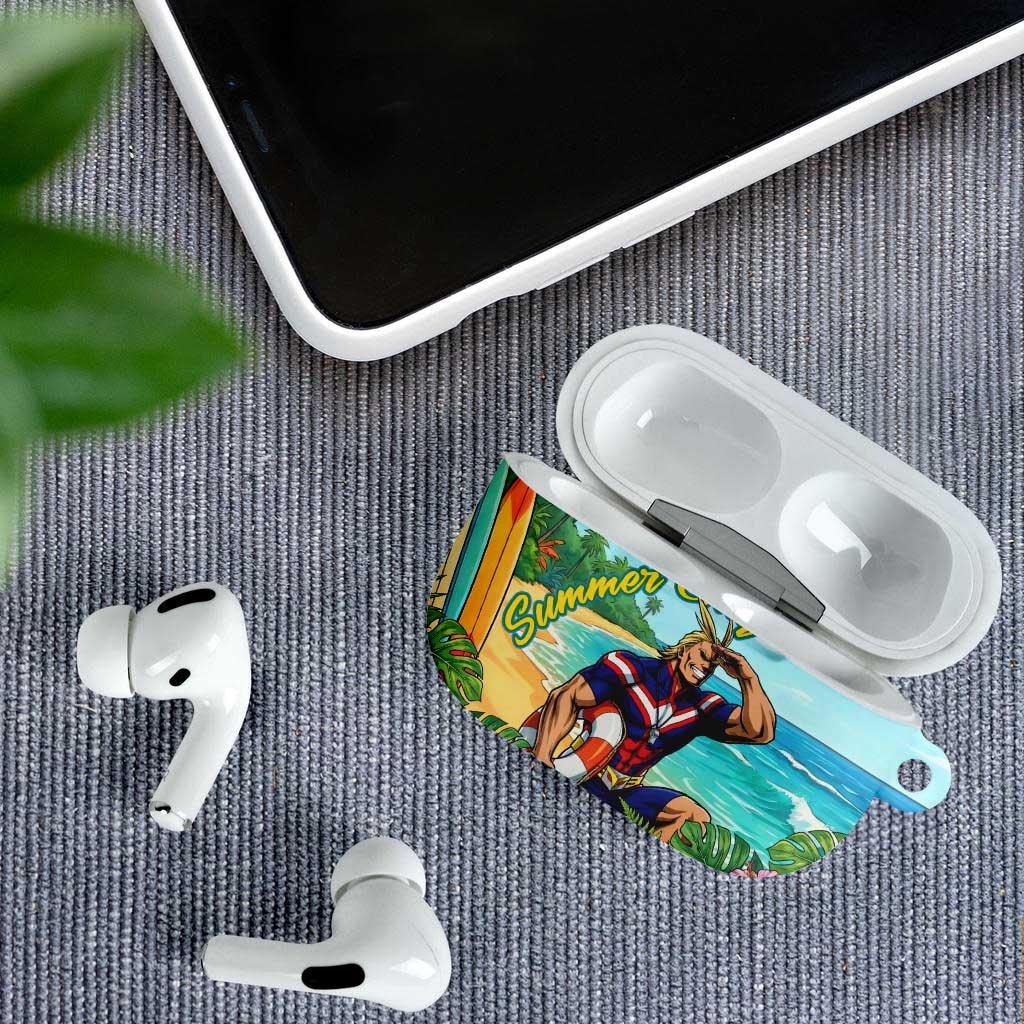 Toshinori Yagi Summer Chill AirPods Case Heroic Tropical Anime Art