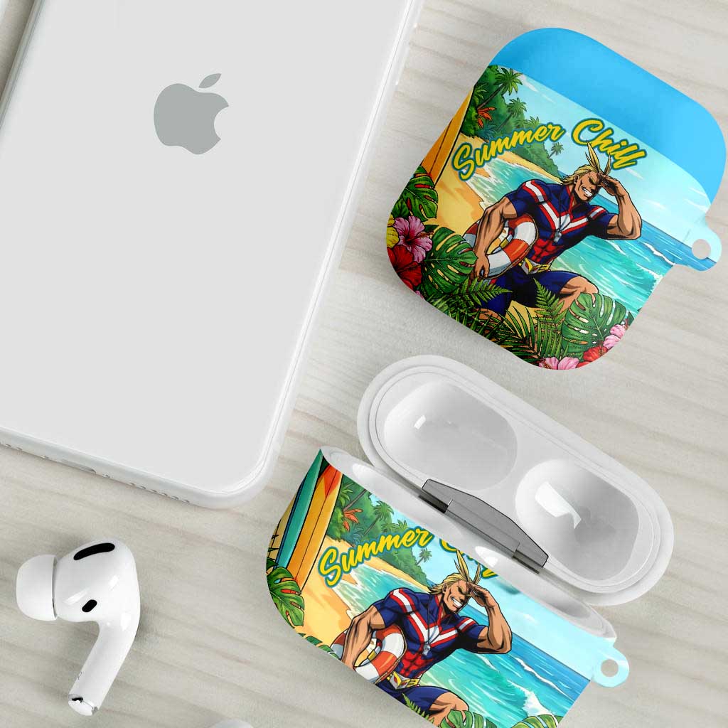Toshinori Yagi Summer Chill AirPods Case Heroic Tropical Anime Art