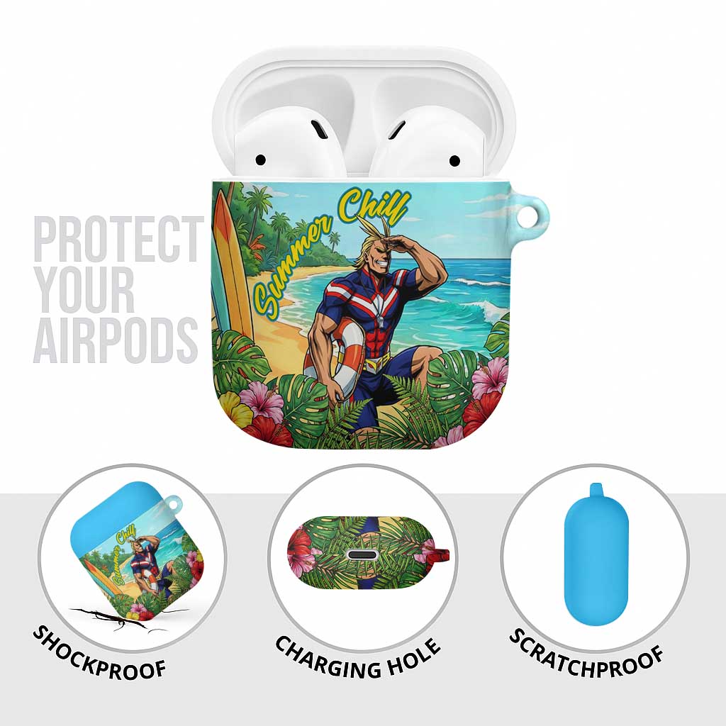 Toshinori Yagi Summer Chill AirPods Case Heroic Tropical Anime Art