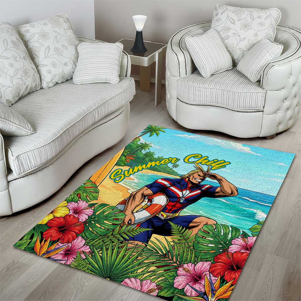 Toshinori Yagi Summer Chill Area Rug Heroic Tropical Anime Art