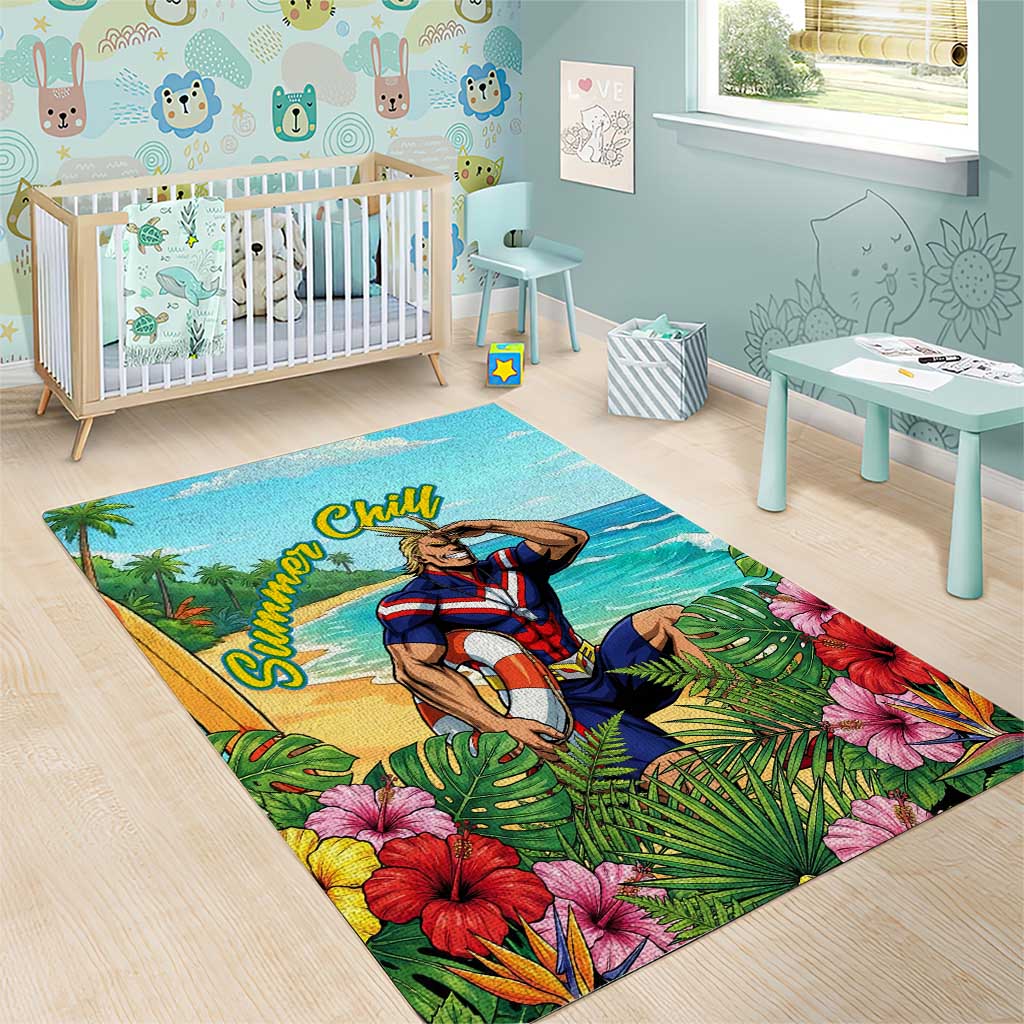 Toshinori Yagi Summer Chill Area Rug Heroic Tropical Anime Art
