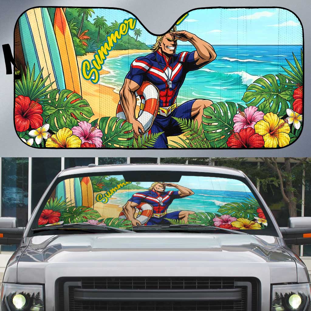Toshinori Yagi Summer Chill Auto Sun Shade Heroic Tropical Anime Art