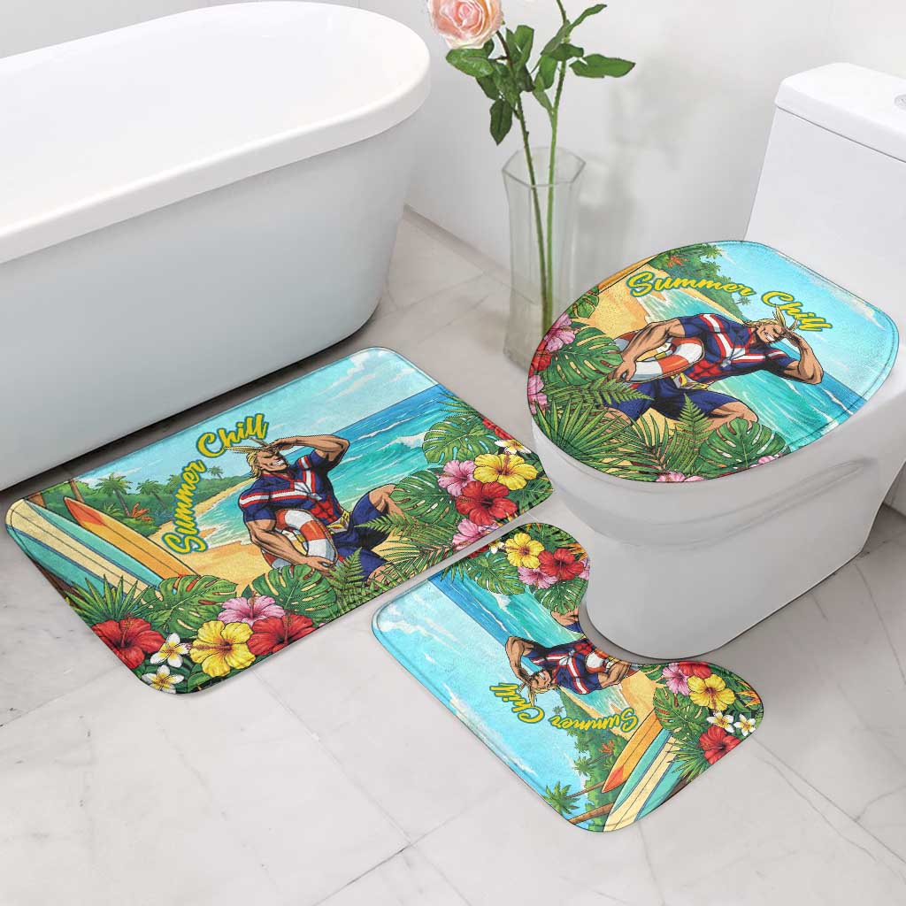 Toshinori Yagi Summer Chill Bathroom Set Heroic Tropical Anime Art