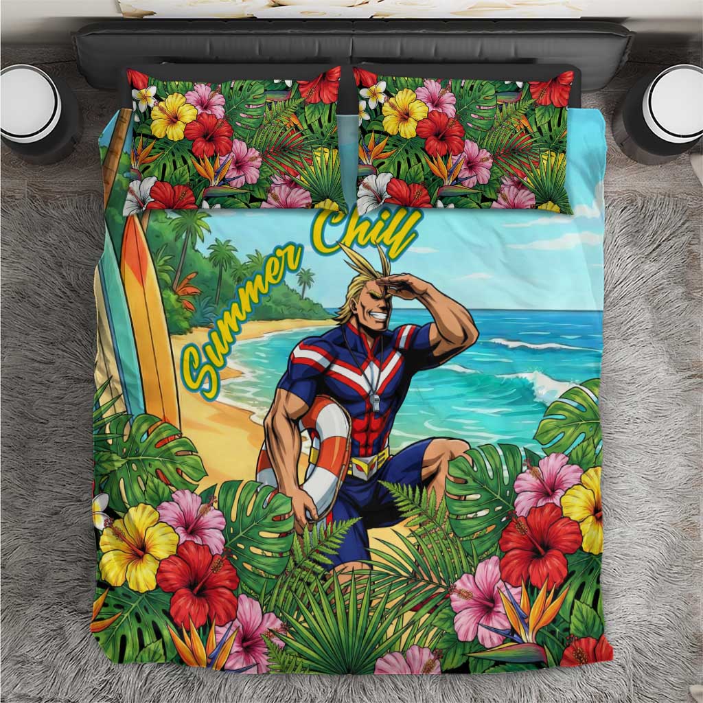 Toshinori Yagi Summer Chill Bedding Set Heroic Tropical Anime Art