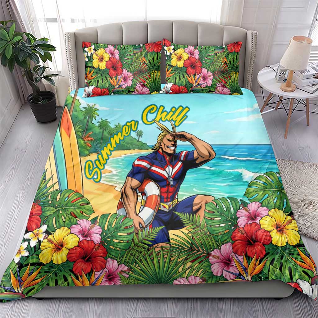 Toshinori Yagi Summer Chill Bedding Set Heroic Tropical Anime Art