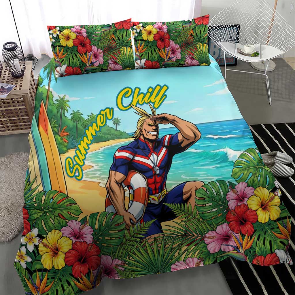 Toshinori Yagi Summer Chill Bedding Set Heroic Tropical Anime Art