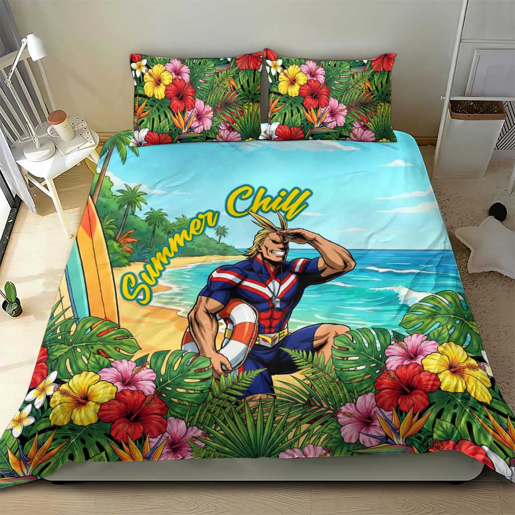 Toshinori Yagi Summer Chill Bedding Set Heroic Tropical Anime Art