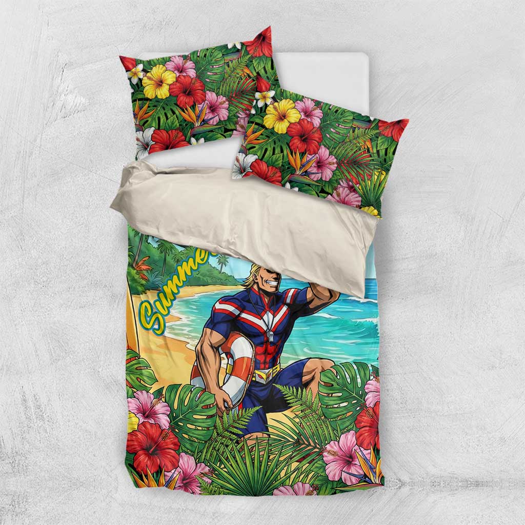 Toshinori Yagi Summer Chill Bedding Set Heroic Tropical Anime Art