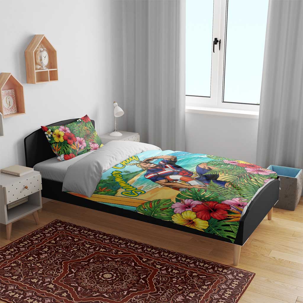Toshinori Yagi Summer Chill Bedding Set Heroic Tropical Anime Art