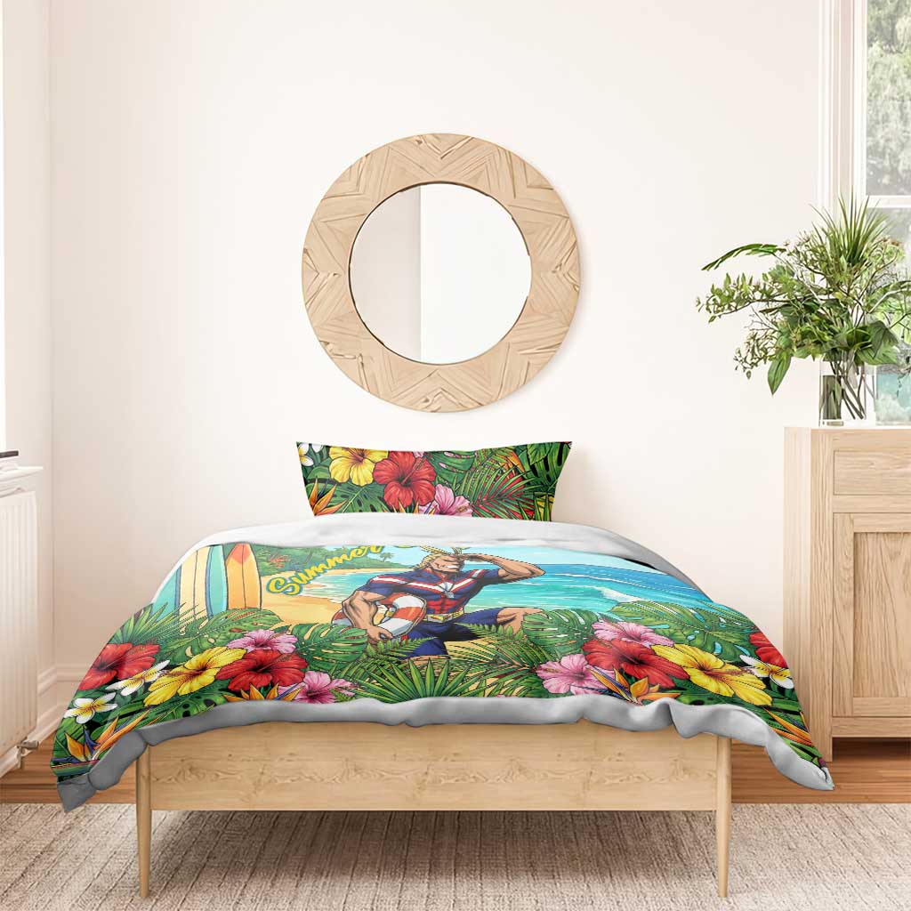 Toshinori Yagi Summer Chill Bedding Set Heroic Tropical Anime Art