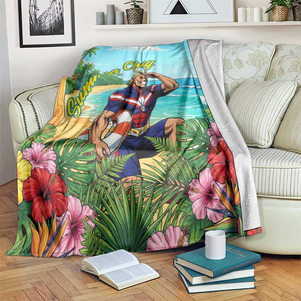 Toshinori Yagi Summer Chill Blanket Heroic Tropical Anime Art