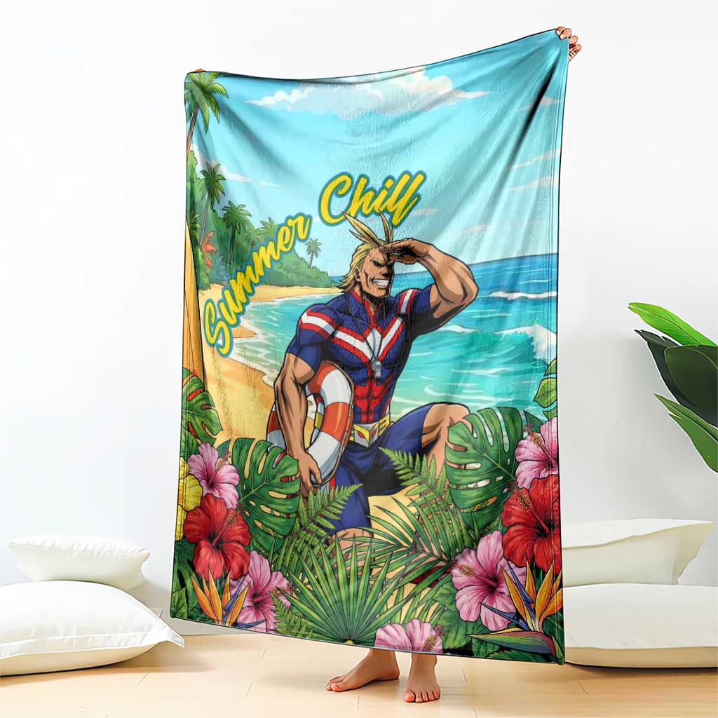 Toshinori Yagi Summer Chill Blanket Heroic Tropical Anime Art
