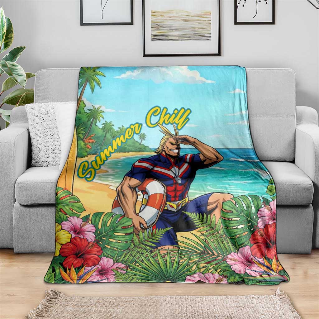 Toshinori Yagi Summer Chill Blanket Heroic Tropical Anime Art