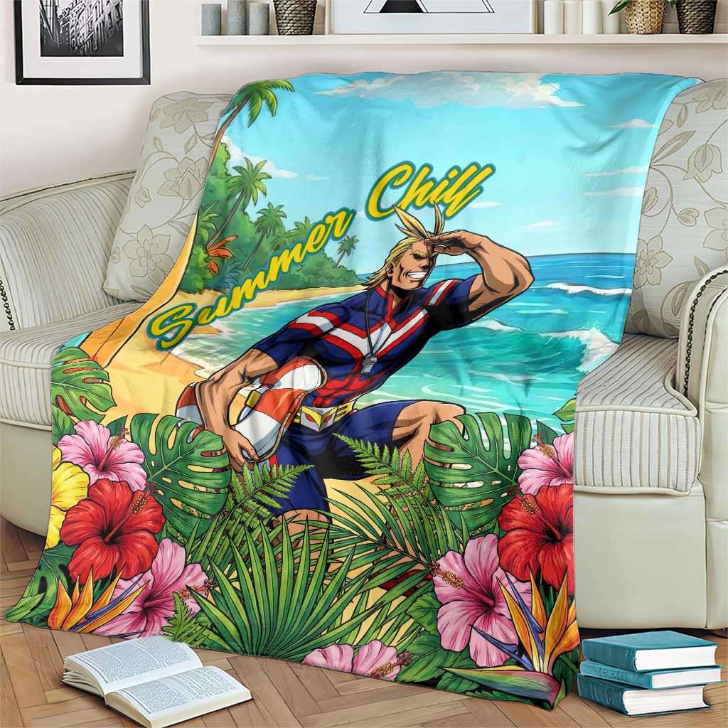 Toshinori Yagi Summer Chill Blanket Heroic Tropical Anime Art