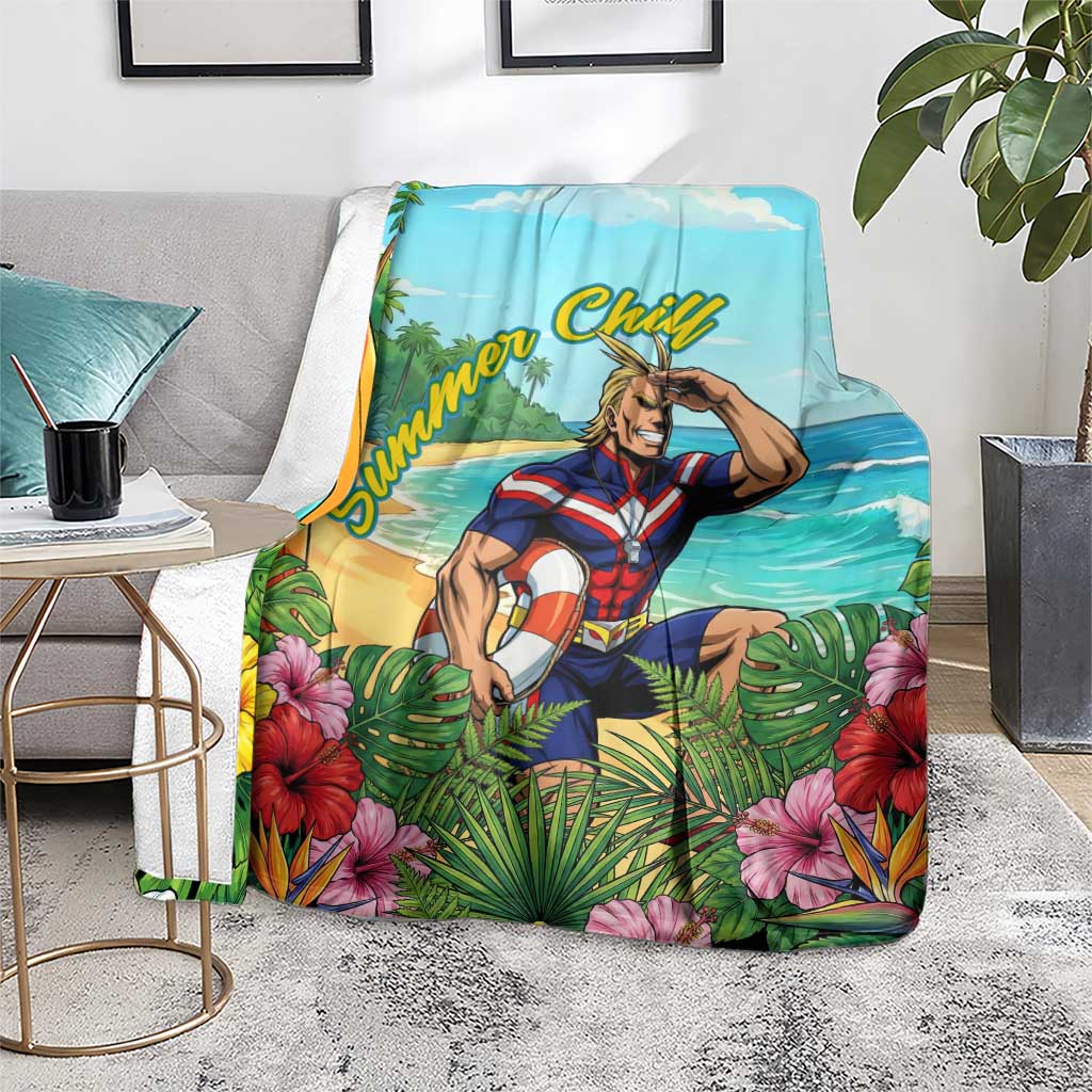 Toshinori Yagi Summer Chill Blanket Heroic Tropical Anime Art