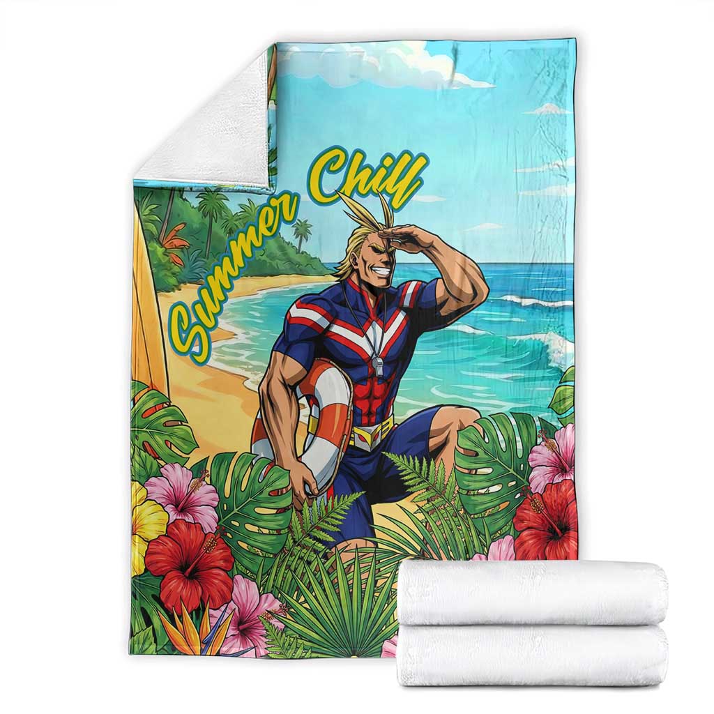 Toshinori Yagi Summer Chill Blanket Heroic Tropical Anime Art