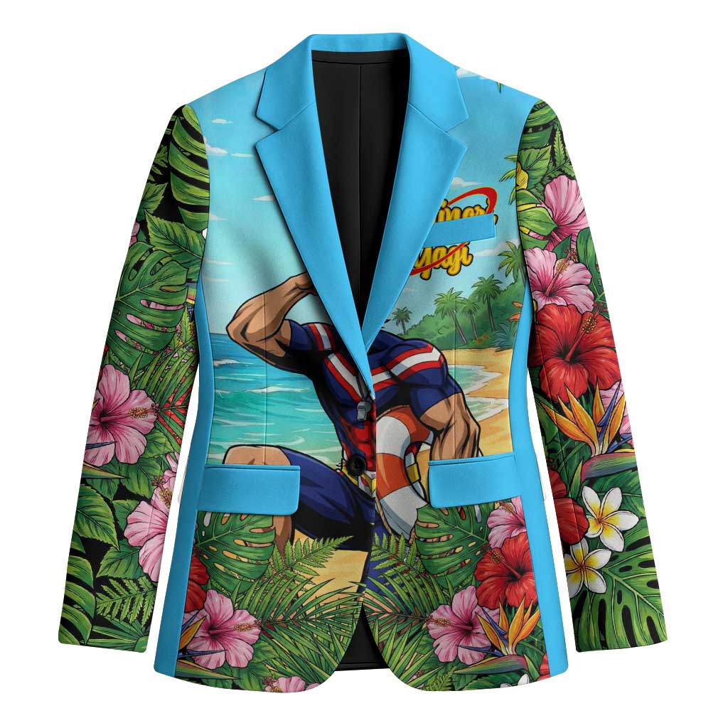Toshinori Yagi Summer Chill Blazer Heroic Tropical Anime Art