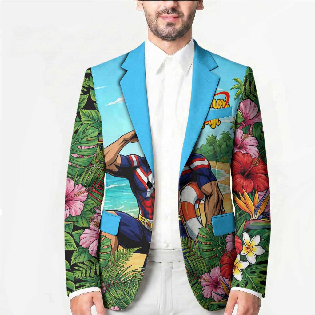 Toshinori Yagi Summer Chill Blazer Heroic Tropical Anime Art