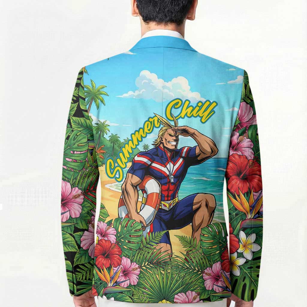 Toshinori Yagi Summer Chill Blazer Heroic Tropical Anime Art