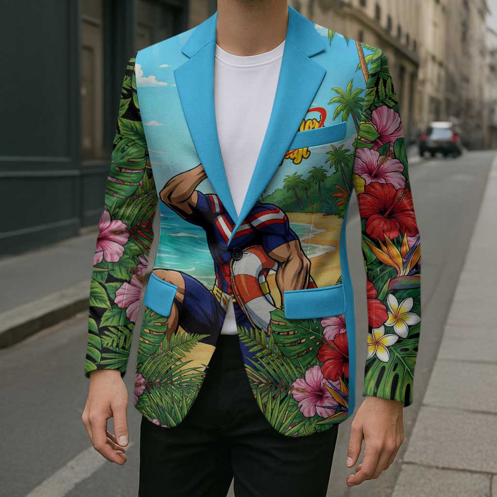Toshinori Yagi Summer Chill Blazer Heroic Tropical Anime Art