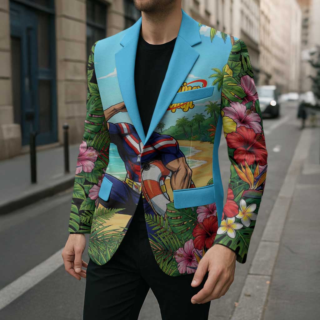 Toshinori Yagi Summer Chill Blazer Heroic Tropical Anime Art