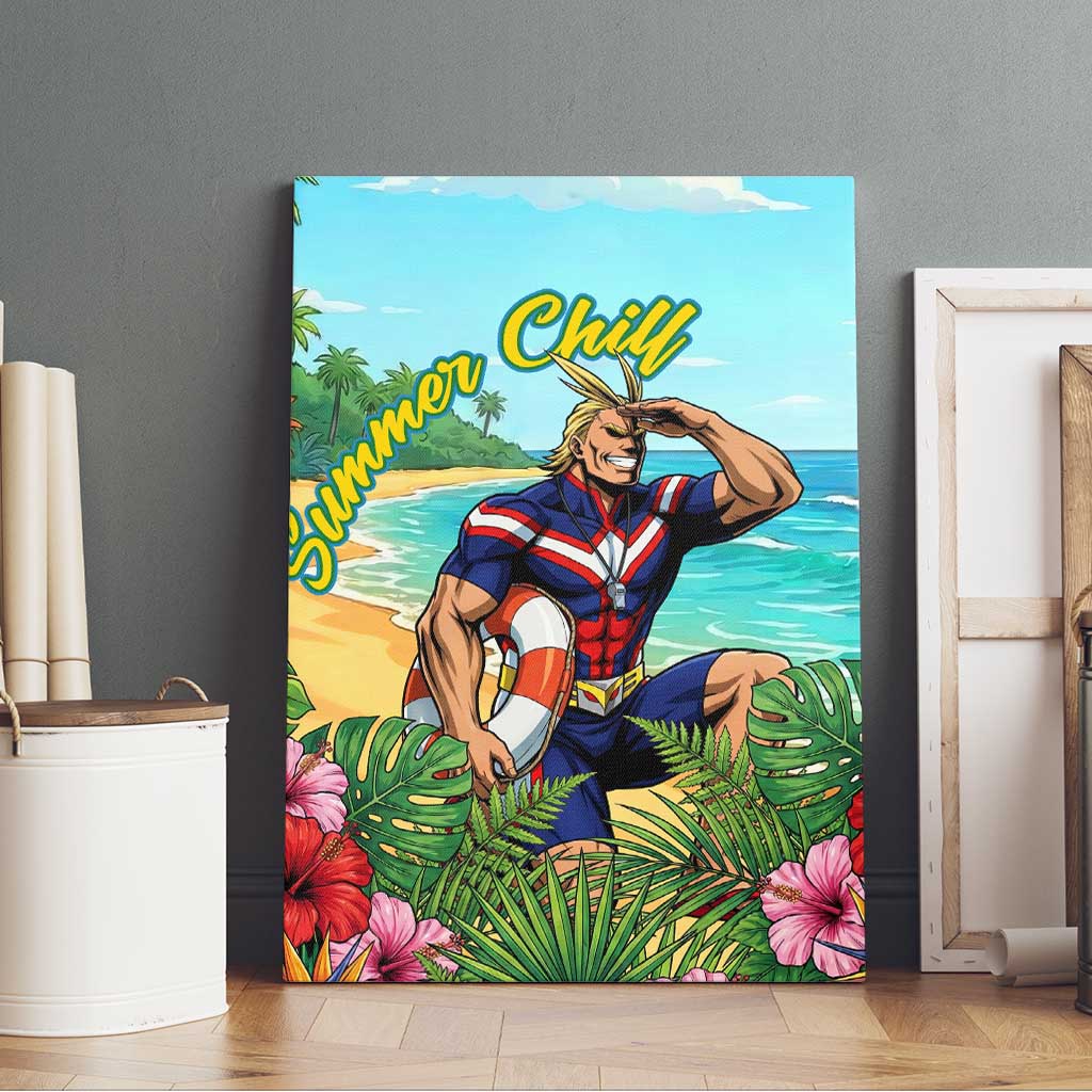 Toshinori Yagi Summer Chill Canvas Wall Art Heroic Tropical Anime Art