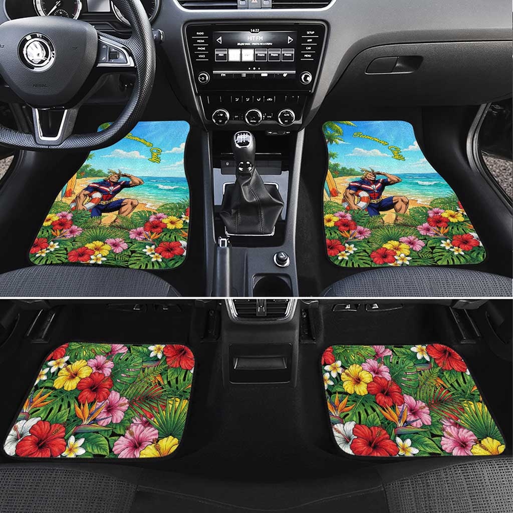 Toshinori Yagi Summer Chill Car Mats Heroic Tropical Anime Art