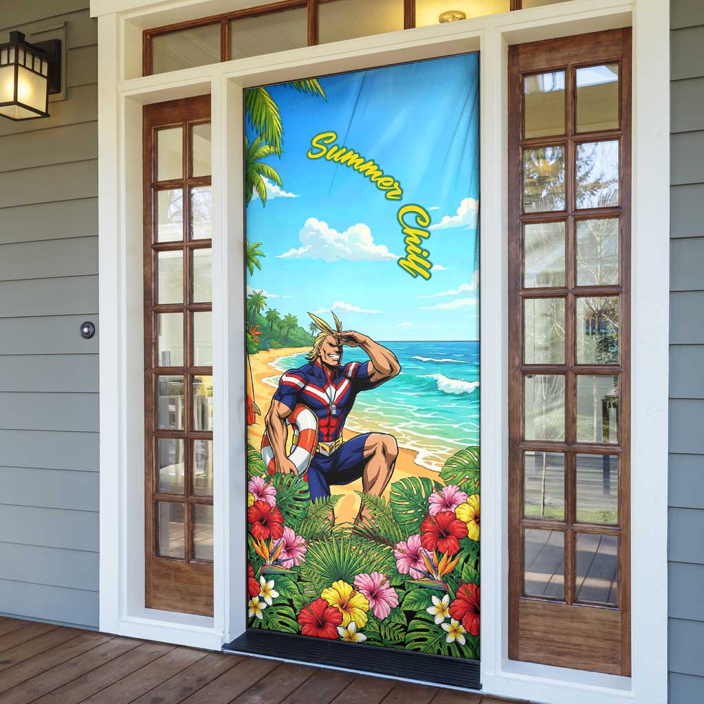 Toshinori Yagi Summer Chill Door Cover Heroic Tropical Anime Art