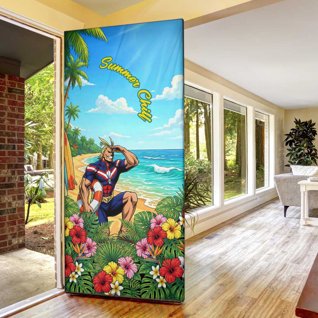 Toshinori Yagi Summer Chill Door Cover Heroic Tropical Anime Art